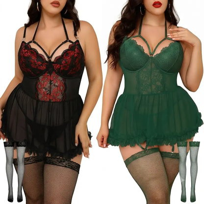 CHALOVELO Spitzen-Dessous-Set in großen Größen