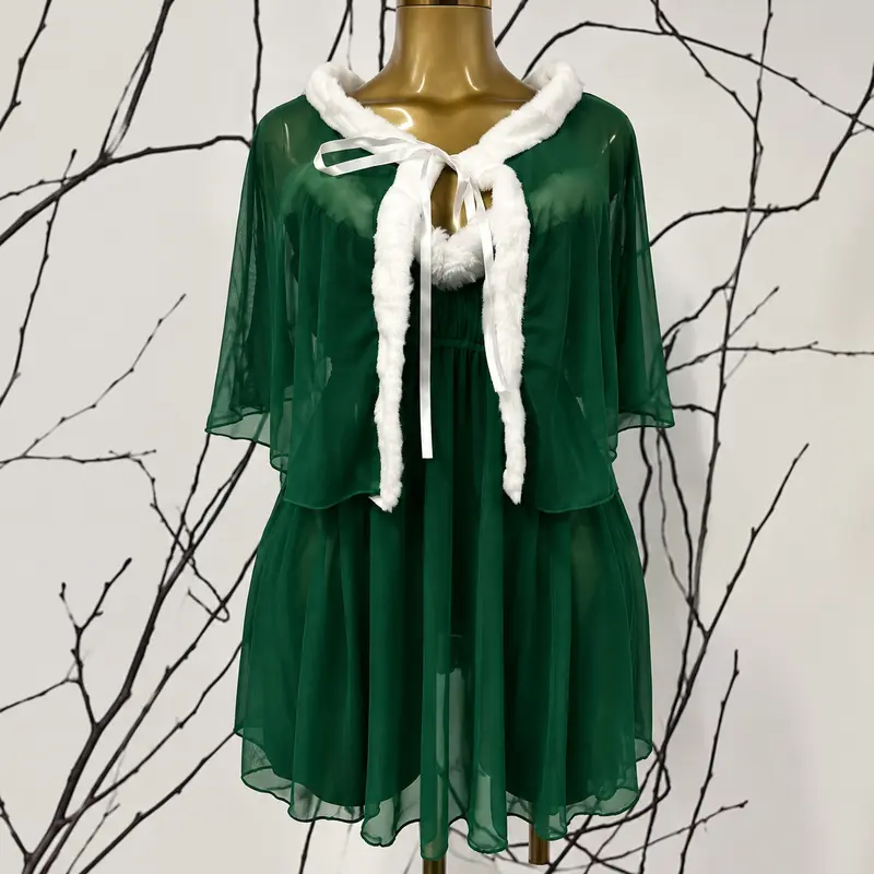 CHALOVELO Christmas Dress and Cape Set - color option
