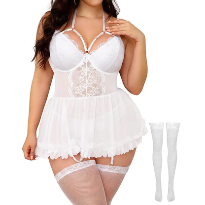 CHALOVELO Spitzen-Dessous-Set in großen Größen
