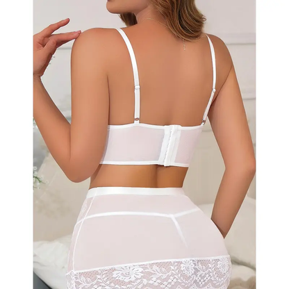 CHALOVELO Bralette-Set aus floraler Spitze